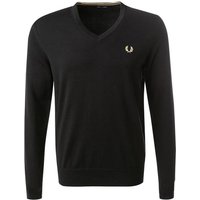 Fred Perry Herren Pullover schwarz unifarben von Fred Perry