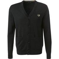 Fred Perry Herren Cardigan schwarz Wolle unifarben von Fred Perry