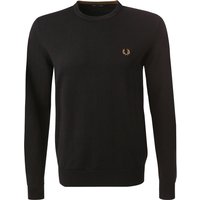 Fred Perry Herren Pullover schwarz Wolle unifarben von Fred Perry