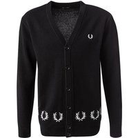 Fred Perry Herren Cardigan schwarz Wolle unifarben von Fred Perry