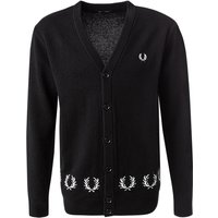 Fred Perry Herren Cardigan schwarz Wolle unifarben von Fred Perry