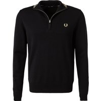 Fred Perry Herren Troyer schwarz Wolle unifarben von Fred Perry