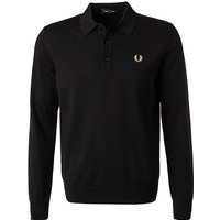 Fred Perry Herren Pullover schwarz Wolle unifarben von Fred Perry