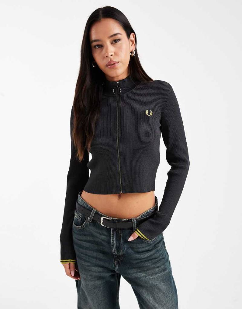 Fred Perry - Reißverschlussjacke in Dunkelgrau von Fred Perry