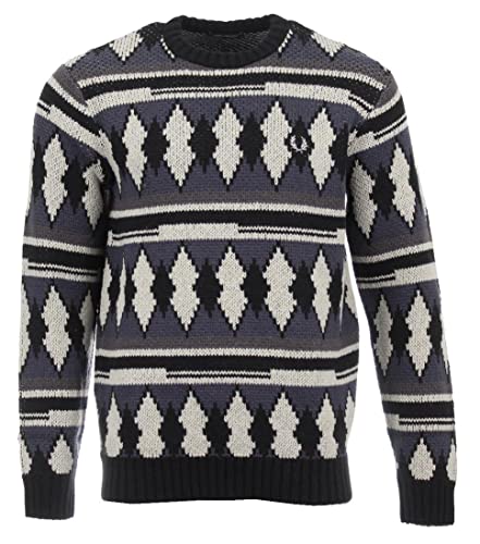 Fred Perry Rundhals Woll Pullover - K3540 (DE/NL/SE/PL, Alphanumerisch, L, Regular, Regular, Mehrfarbig) von Fred Perry