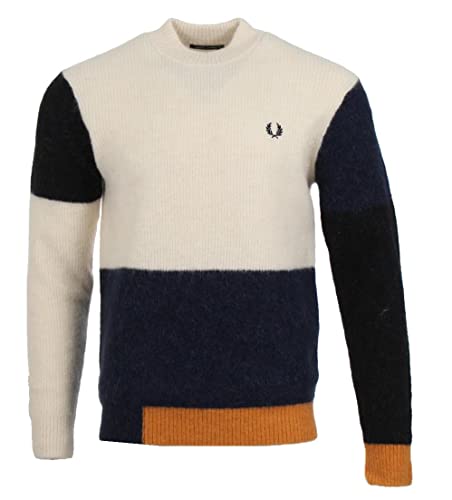 Fred Perry Rundhals Wollpullover - K1543 (DE/NL/SE/PL, Alphanumerisch, L, Regular, Regular, Mehrfarbig) von Fred Perry