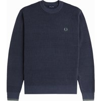 Fred Perry Softer Pullover in Waffelstrick mit O-Neck in M von Fred Perry