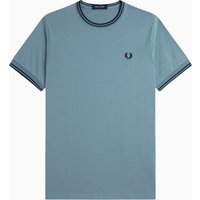 Fred Perry Softes T-Shirt mit Logo-Stickerei und Kontrastbündchen in XL von Fred Perry