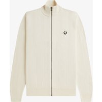 Fred Perry Strickjacke aus Baumwolle mit Streifenakzenten und Zip in M Fred Perry Strickjacke aus Baumwolle mit Streifenakzenten und Zip in M von Fred Perry