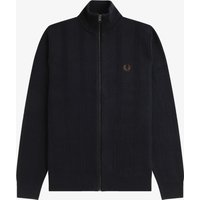 Fred Perry Strickjacke aus Baumwolle mit Streifenakzenten und Zip in S von Fred Perry
