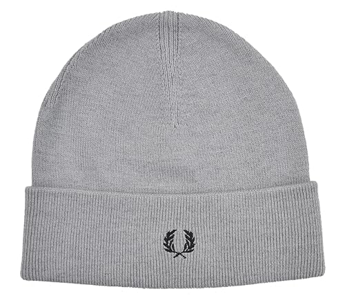 Fred Perry Strickmütze Mütze Wool Beanie C9160 Wolle Baumwolle One Size (Hellgrau) von Fred Perry