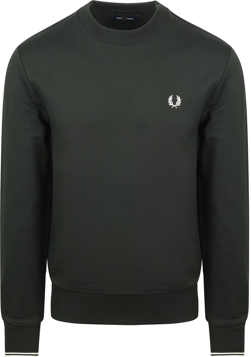 Fred Perry Sweater Logo Dunkelgrün - Größe L von Fred Perry