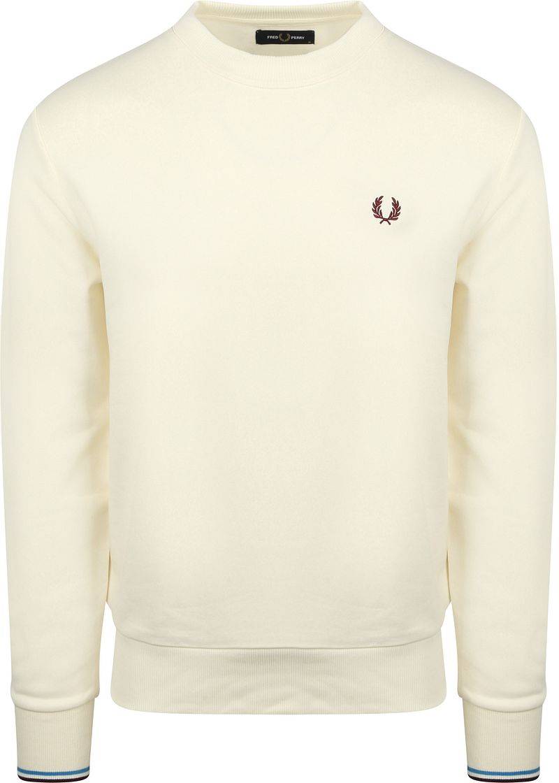 Fred Perry Sweater Logo Ecru - Größe XL von Fred Perry