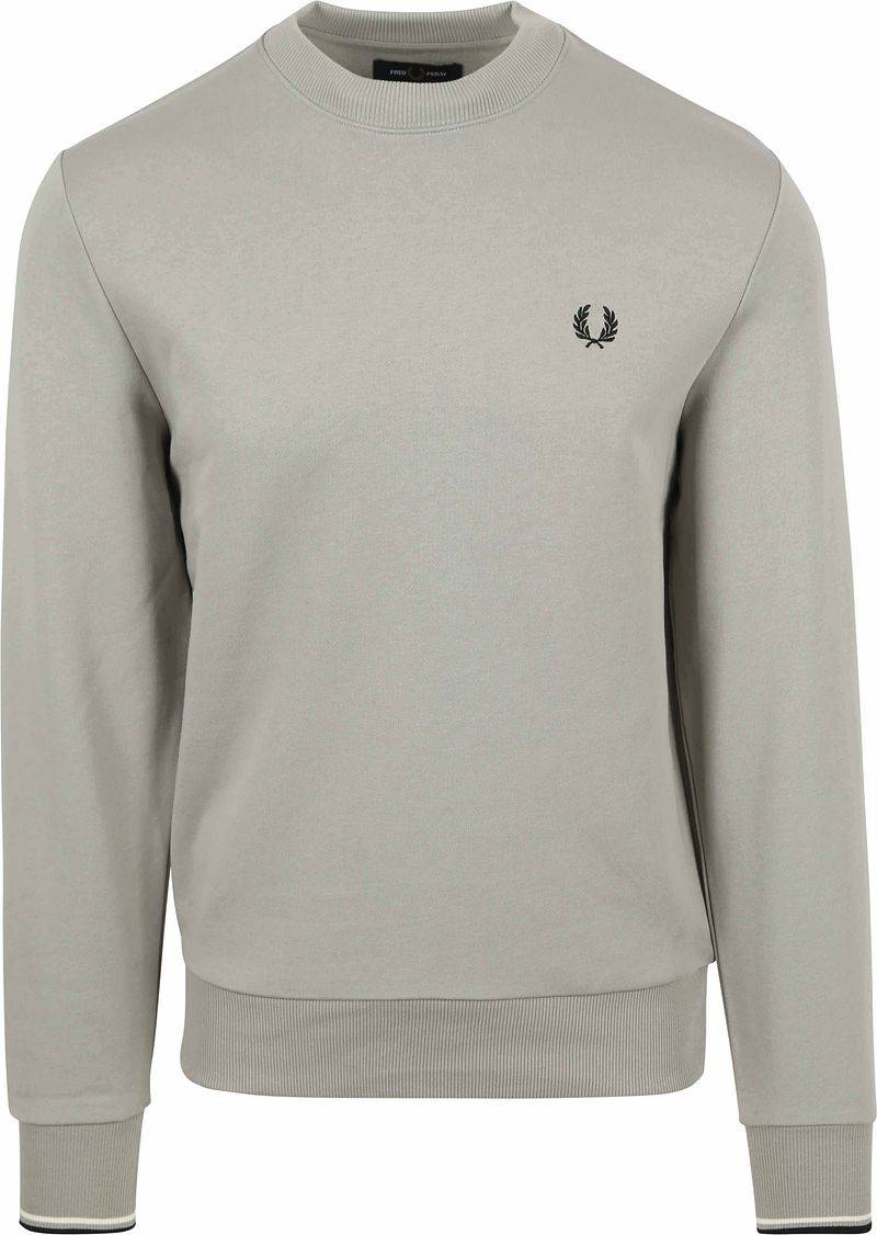 Fred Perry Sweater Logo Limestone Grau - Größe S von Fred Perry