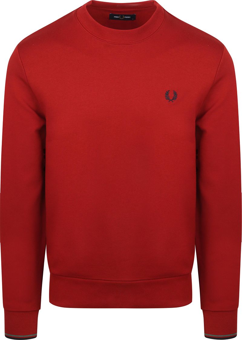 Fred Perry Sweater Logo Rot - Größe M von Fred Perry