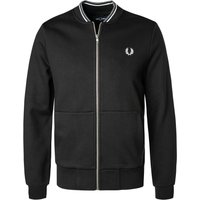 Fred Perry Herren Sweatjacke schwarz Baumwolle unifarben von Fred Perry