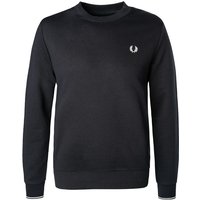 Fred Perry Herren Sweatshirt blau Baumwolle unifarben von Fred Perry