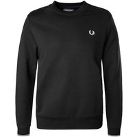 Fred Perry Herren Sweatshirt schwarz Baumwolle unifarben von Fred Perry