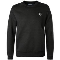 Fred Perry Herren Sweatshirt schwarz Baumwolle unifarben von Fred Perry