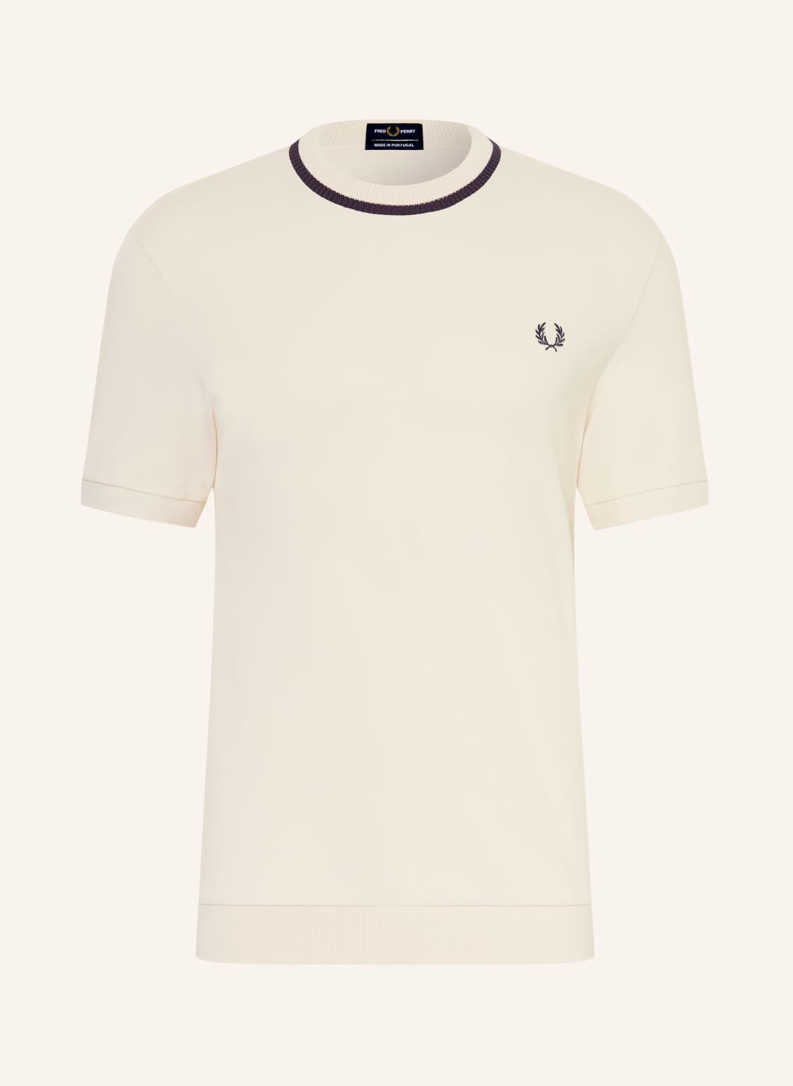 Fred Perry T-Shirt Aus Piqué weiss von Fred Perry