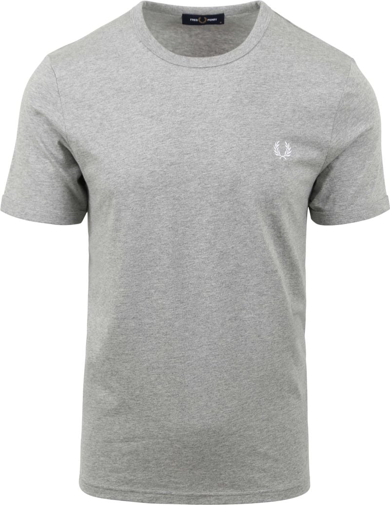 Fred Perry T-Shirt Ringer M3519 Hellgrau - Größe XL von Fred Perry