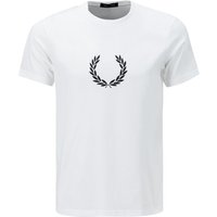 Fred Perry Herren T-Shirt weiß Baumwolle von Fred Perry