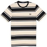 Fred Perry Herren T-Shirt beige Baumwolle gestreift von Fred Perry