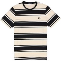 Fred Perry Herren T-Shirt beige Baumwolle gestreift von Fred Perry