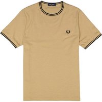 Fred Perry Herren T-Shirt beige Baumwolle von Fred Perry