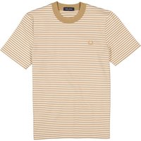 Fred Perry Herren T-Shirt beige Baumwolle gestreift von Fred Perry