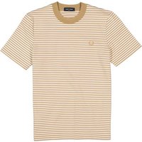 Fred Perry Herren T-Shirt beige Baumwolle gestreift von Fred Perry