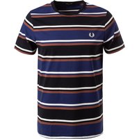 Fred Perry Herren T-Shirt blau Baumwolle gestreift von Fred Perry