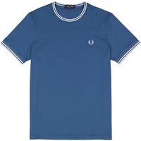 Fred Perry Herren T-Shirt blau Baumwolle von Fred Perry