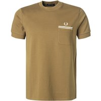 Fred Perry Herren T-Shirt braun Baumwolle von Fred Perry