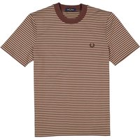 Fred Perry Herren T-Shirt braun Baumwolle gestreift von Fred Perry