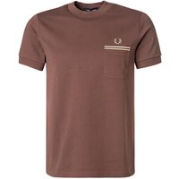 Fred Perry Herren T-Shirt braun Baumwolle von Fred Perry