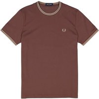 Fred Perry Herren T-Shirt braun Baumwolle von Fred Perry