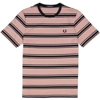 Fred Perry Herren T-Shirt rosa Baumwolle gestreift von Fred Perry