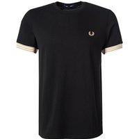 Fred Perry Herren T-Shirt schwarz Baumwolle von Fred Perry