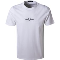 Fred Perry Herren T-Shirt weiß Baumwolle von Fred Perry