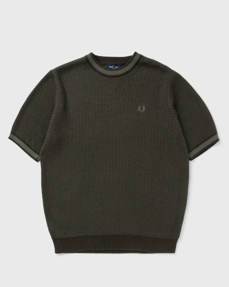 Fred Perry TEXTURED KNITTED T-SHIRT men Shortsleeves green in Größe:XL von Fred Perry