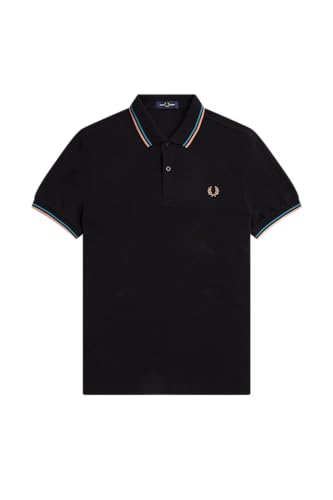 POLO UOMO FRED PERRY M3600 BLK/CYBLU/LGTRST von Fred Perry