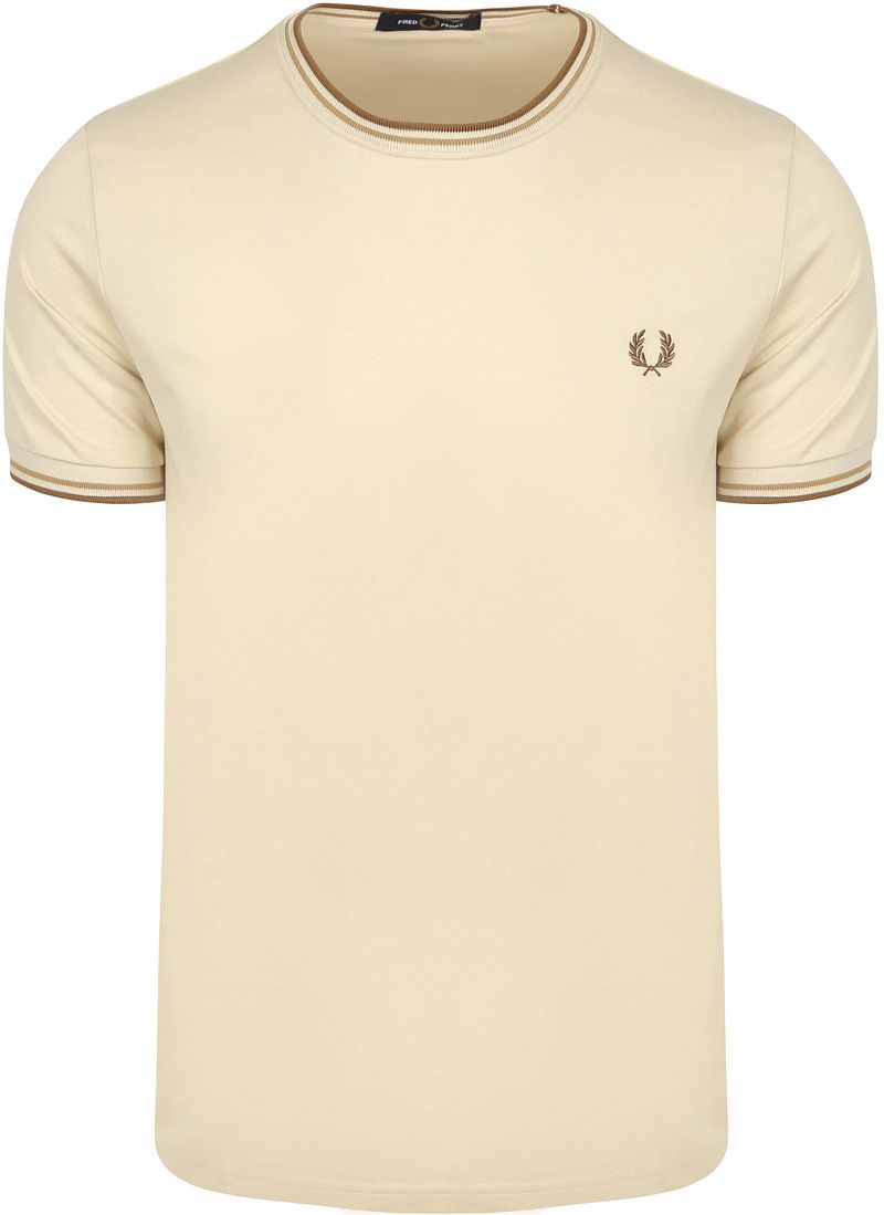 Fred Perry Twin Tipped T Shirt Beige Z53 - Größe XXL von Fred Perry