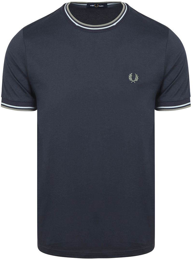 Fred Perry Twin Tipped T Shirt Navy Z47 - Größe XL von Fred Perry