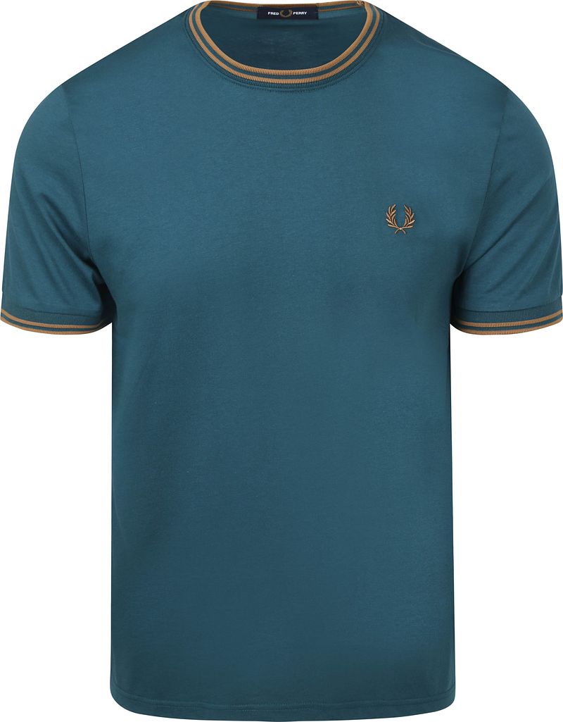 Fred Perry Twin Tipped T Shirt Petrol - Größe L von Fred Perry