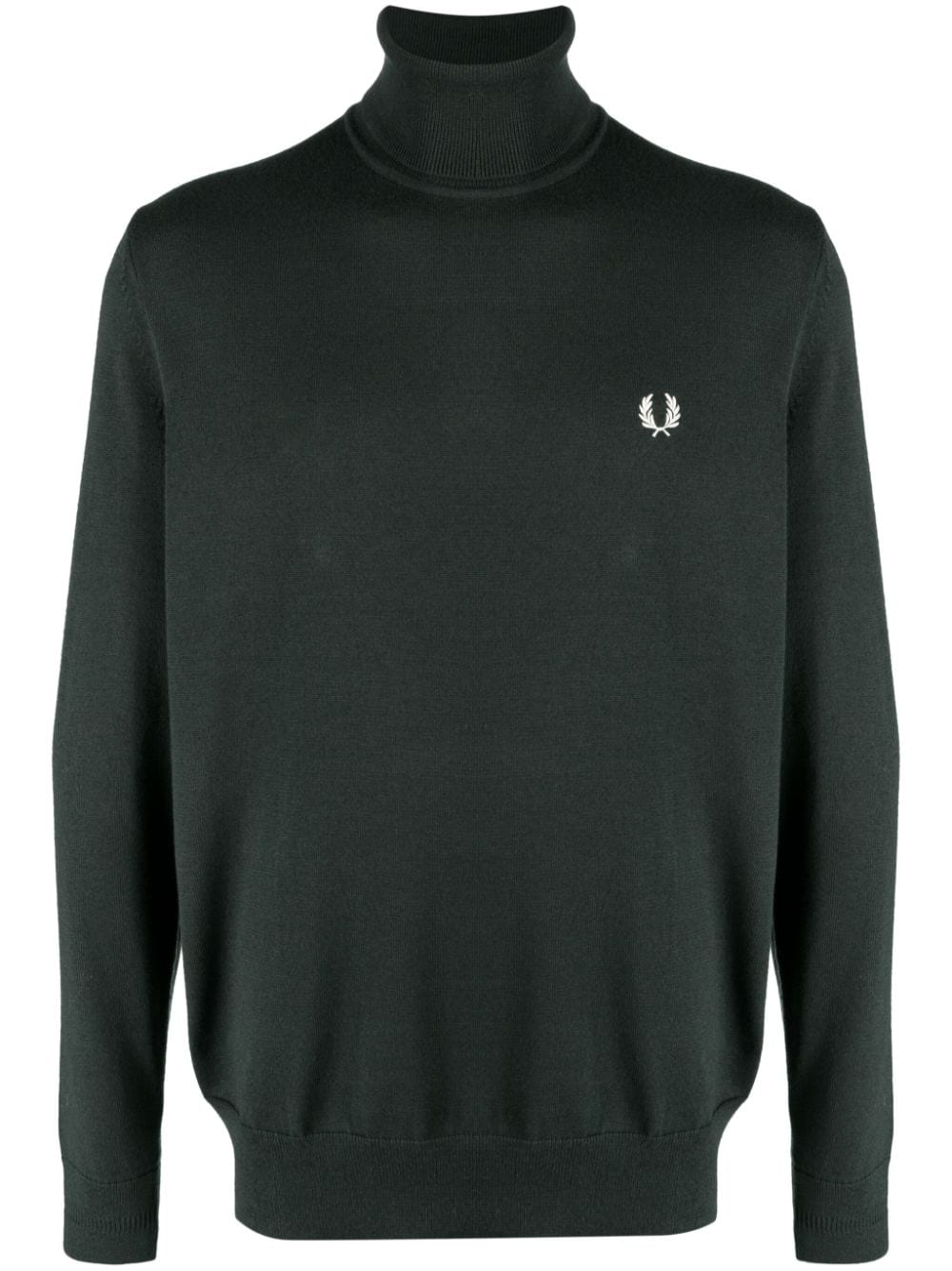 Fred Perry Rollkragenpullover mit Logo-Stickerei - Grün von Fred Perry