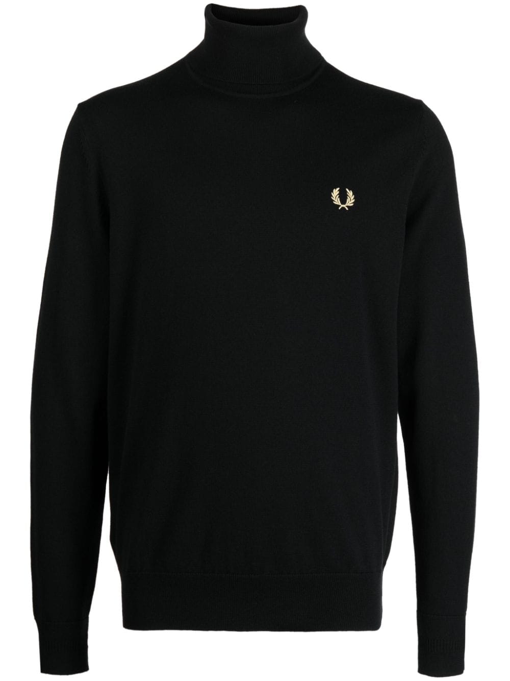 Fred Perry Rollkragenpullover mit Logo-Stickerei - Schwarz von Fred Perry