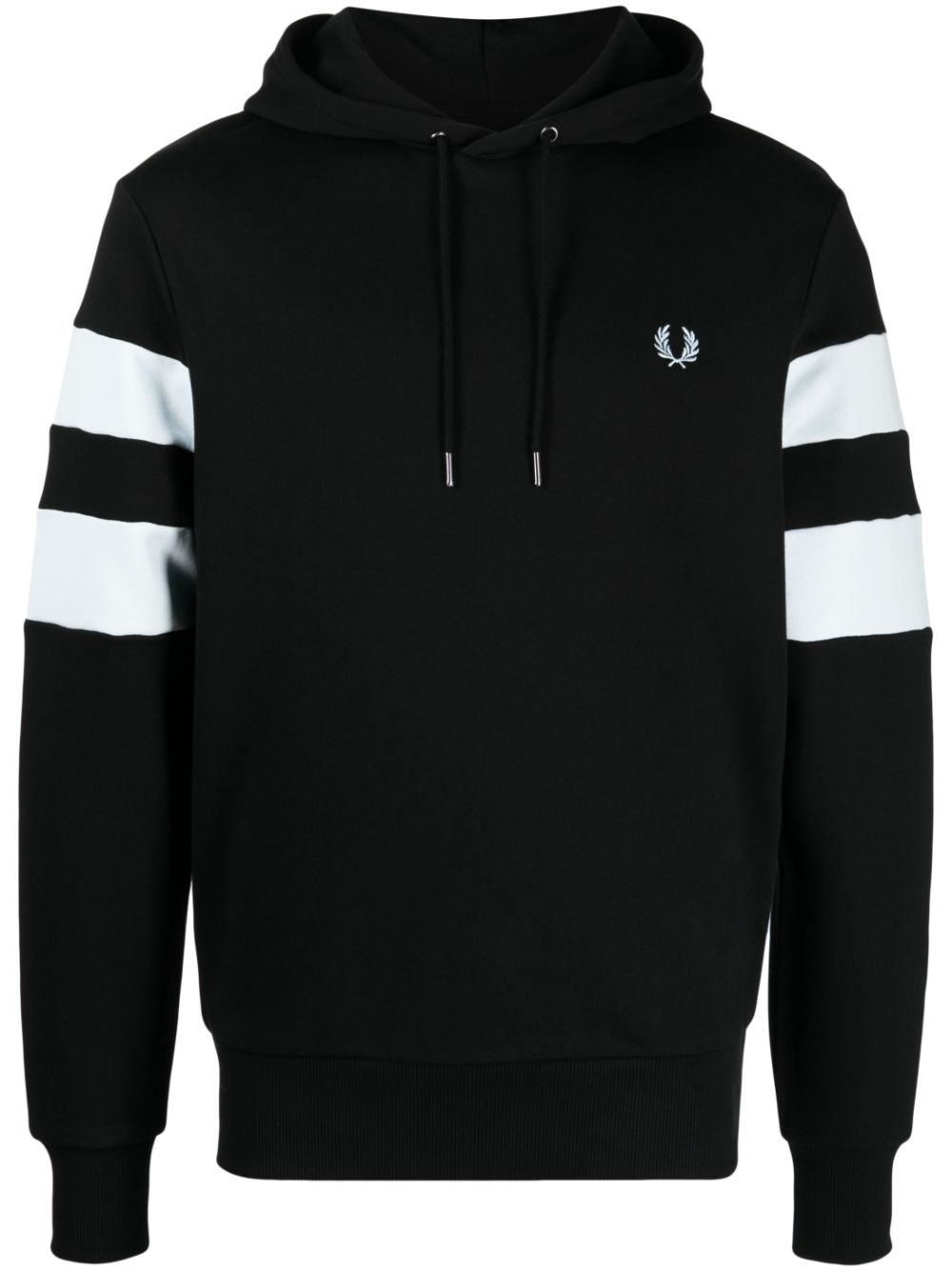 Fred Perry Hoodie mit gestreiften Ärmeln - Schwarz von Fred Perry