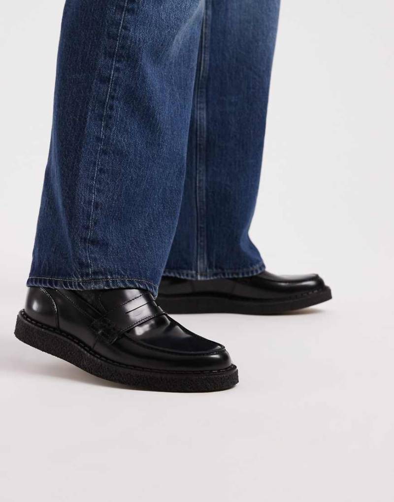 Fred Perry x George Cox - Penny-Loafer aus Leder in Schwarz von Fred Perry