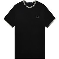 Fred Perry T-Shirt mit Kontraststreifen an Kragen und Ärmelabschlüssen in M von Fred Perry
